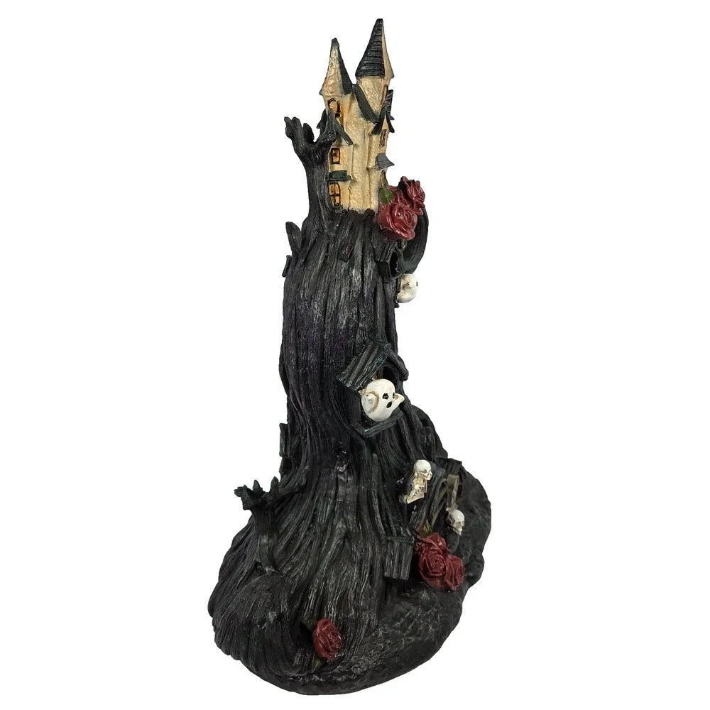Toil and Trouble Haunted Tree House Halloween Decor 16.5in Black New Light Sound